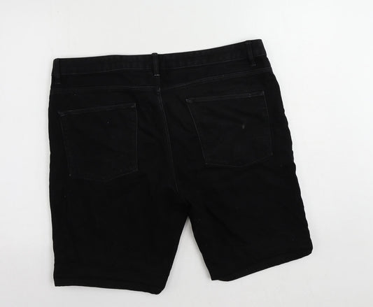 ASOS Mens Black Cotton Chino Shorts Size 38 in L10 in Regular Button