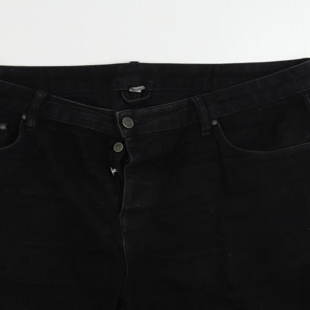 ASOS Mens Black Cotton Chino Shorts Size 38 in L10 in Regular Button