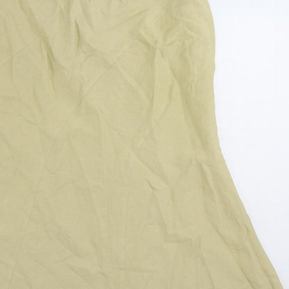 Precis Petite Womens Beige Silk Trumpet Skirt Size 8 Zip