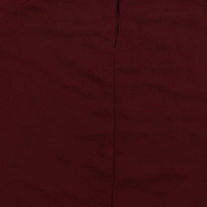 Marks and Spencer Womens Red Polyester Basic Blouse Size 12 Round Neck