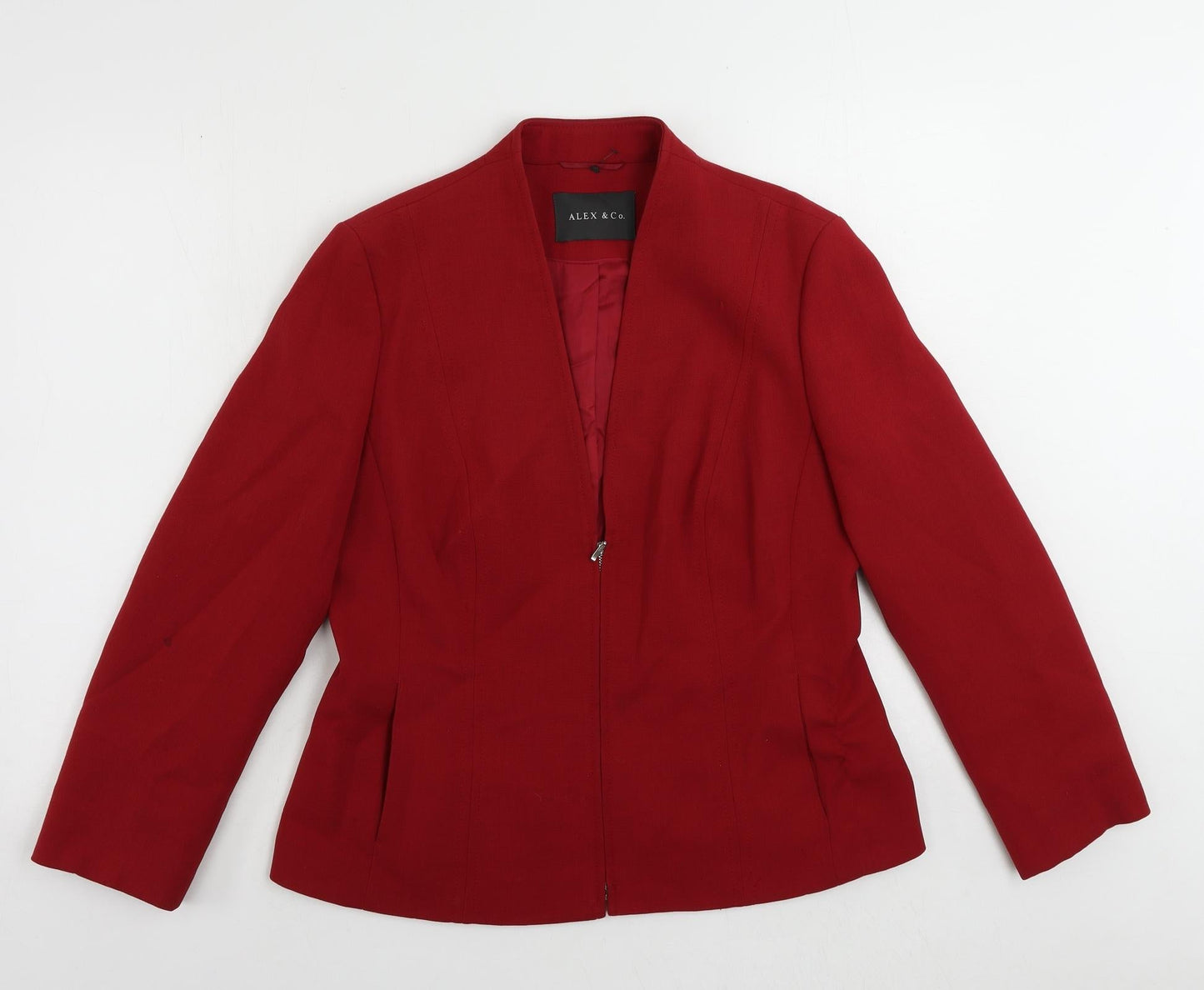 Alex & Co. Womens Red Jacket Size 14 Zip
