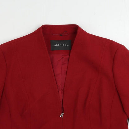Alex & Co. Womens Red Jacket Size 14 Zip