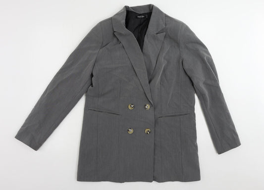 Nasty Gal Womens Grey Jacket Blazer Size M Button