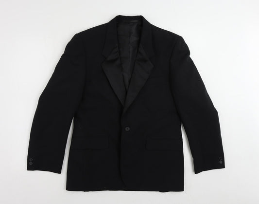 Mens UK Size 38 C&A Regular Black Suit Tuxedo