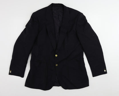 St Michael Mens Blue Polyester 3 Piece Blazer Size 40 Regular - Vintage