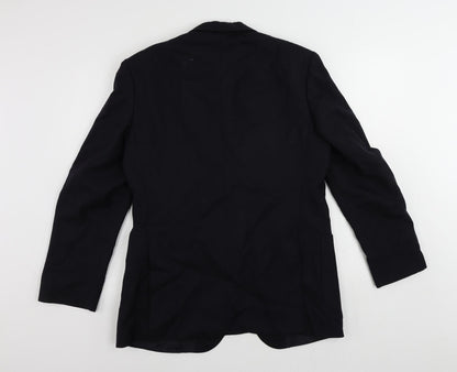 St Michael Mens Blue Polyester 3 Piece Blazer Size 40 Regular - Vintage