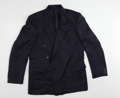 Canda Mens Blue Wool Jacket Suit Jacket Size 40 Regular