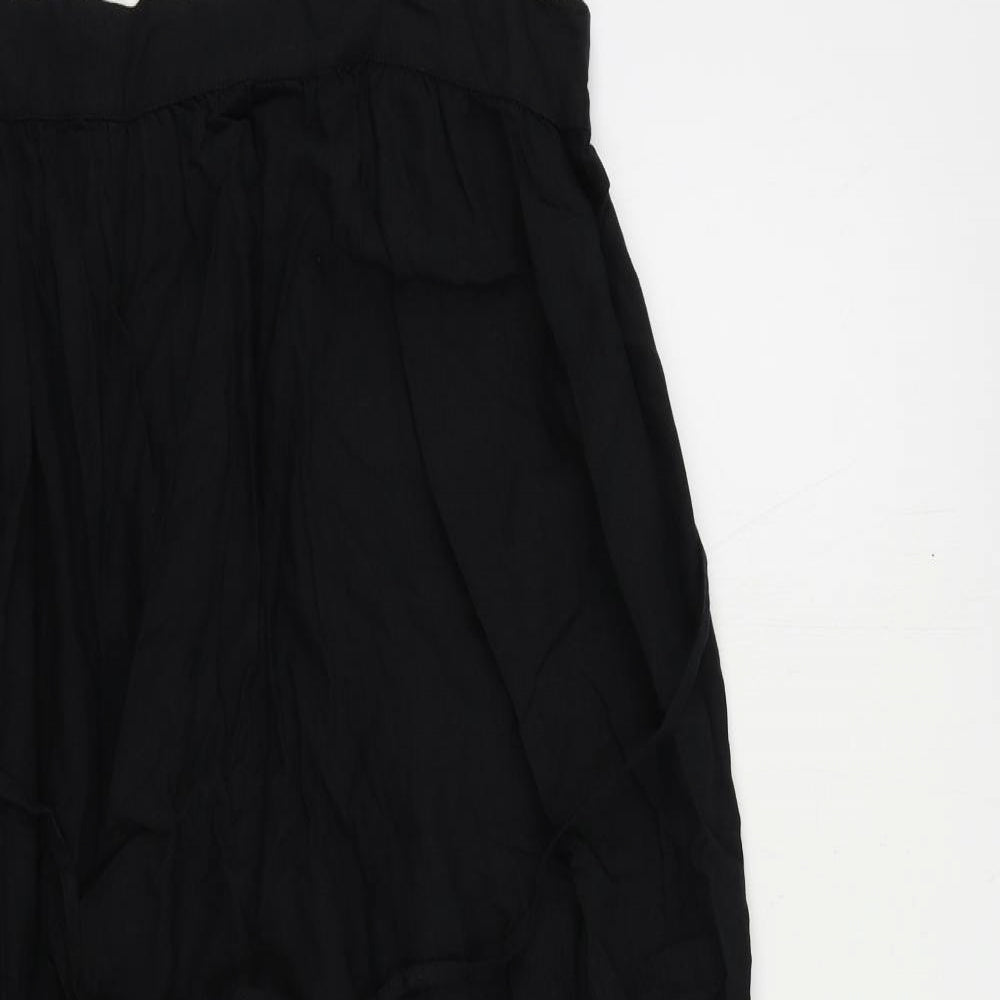 Marks Womens Black Linen Tank Dress Size 12 Square Neck Pullover