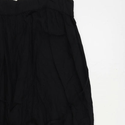 Marks Womens Black Linen Tank Dress Size 12 Square Neck Pullover
