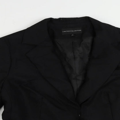 Limited Collection Womens Black Jacket Blazer Size 14 Snap