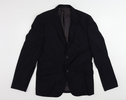 Frank Tailor Mens Blue Wool Jacket Suit Jacket Size 42 Regular