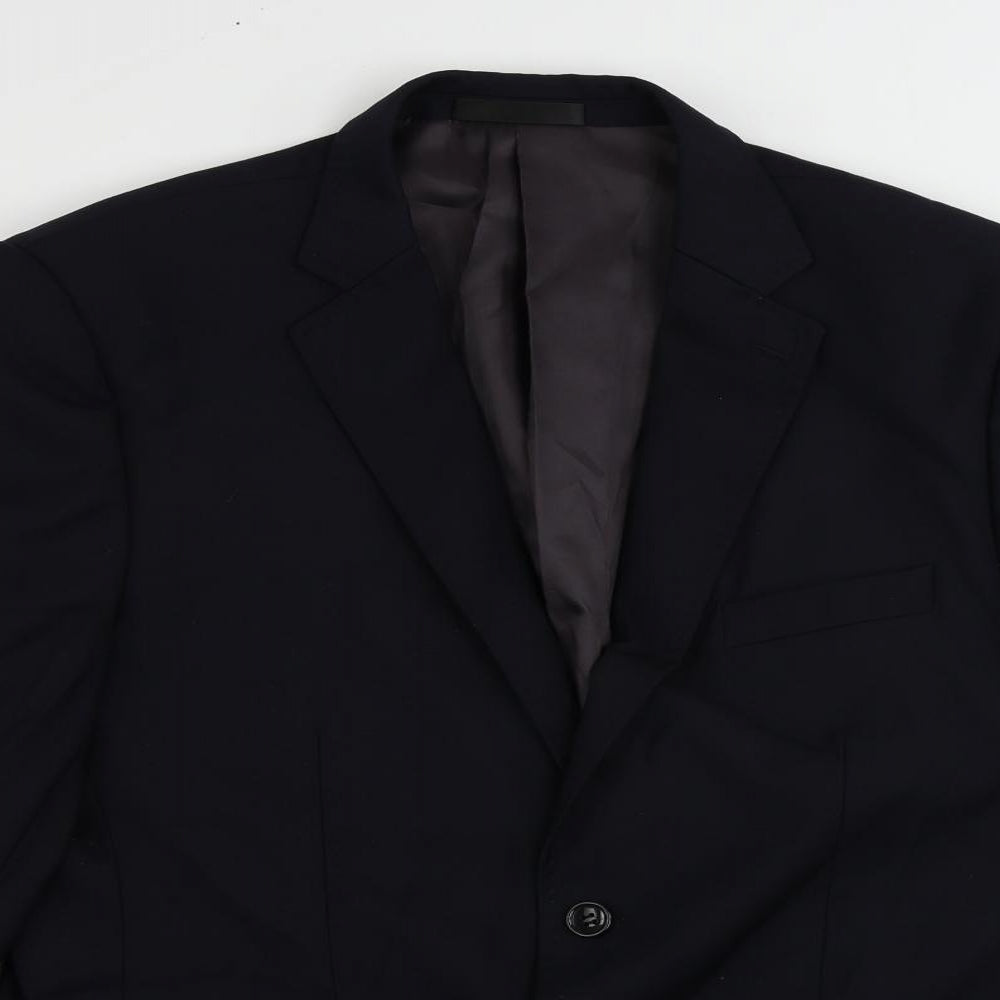 Frank Tailor Mens Blue Wool Jacket Suit Jacket Size 42 Regular
