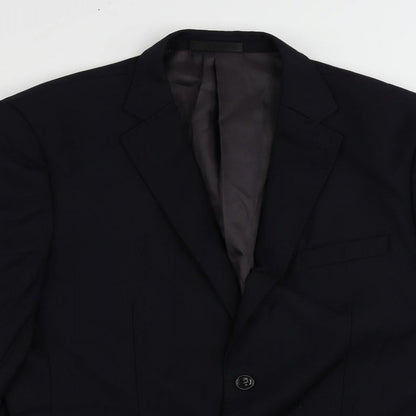 Frank Tailor Mens Blue Wool Jacket Suit Jacket Size 42 Regular