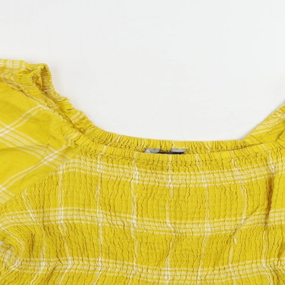 Womens UK Size 14 Marks and Spencer Yellow Basic Blouse