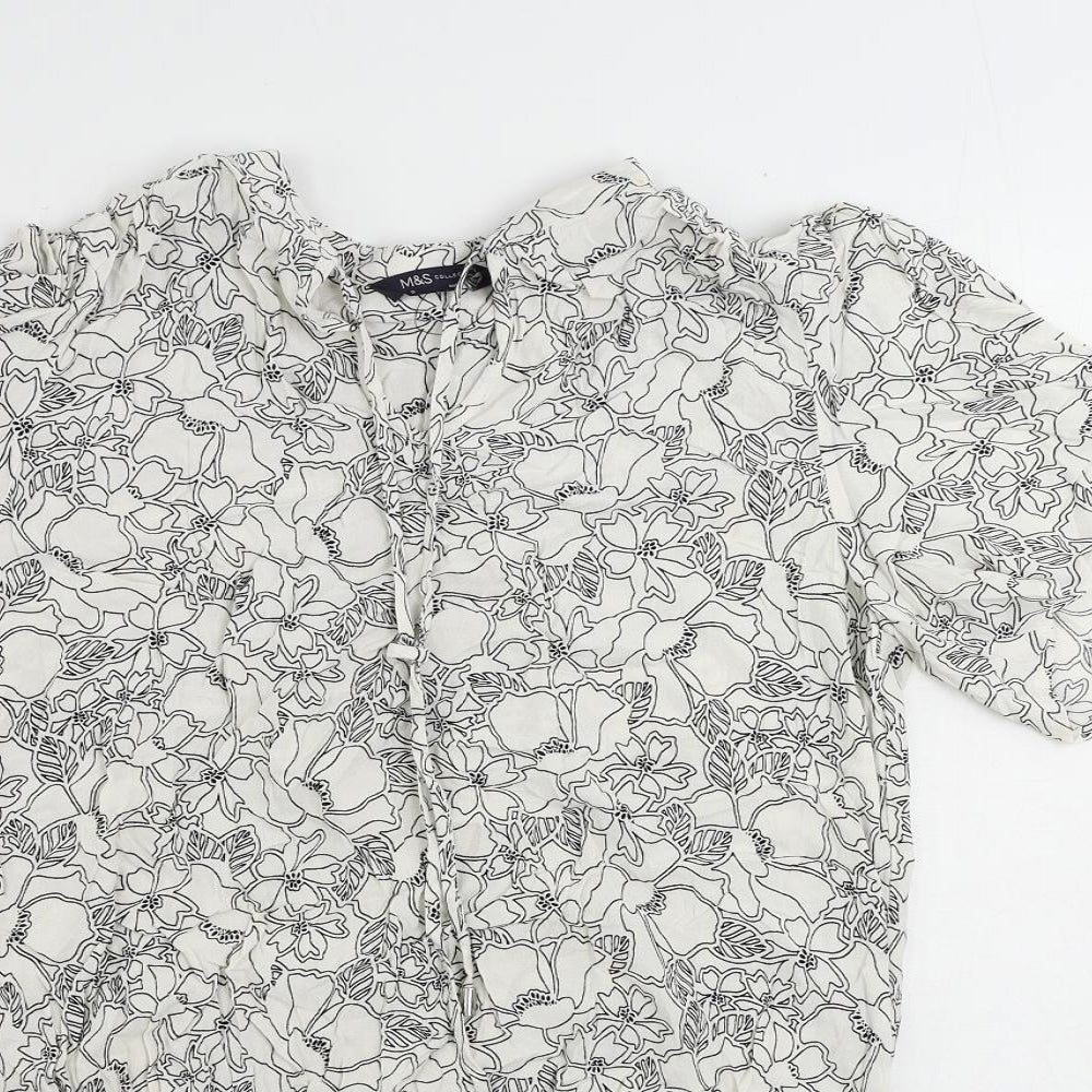 Womens UK Size 12 Marks and Spencer White Basic Blouse