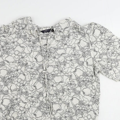 Womens UK Size 12 Marks and Spencer White Basic Blouse