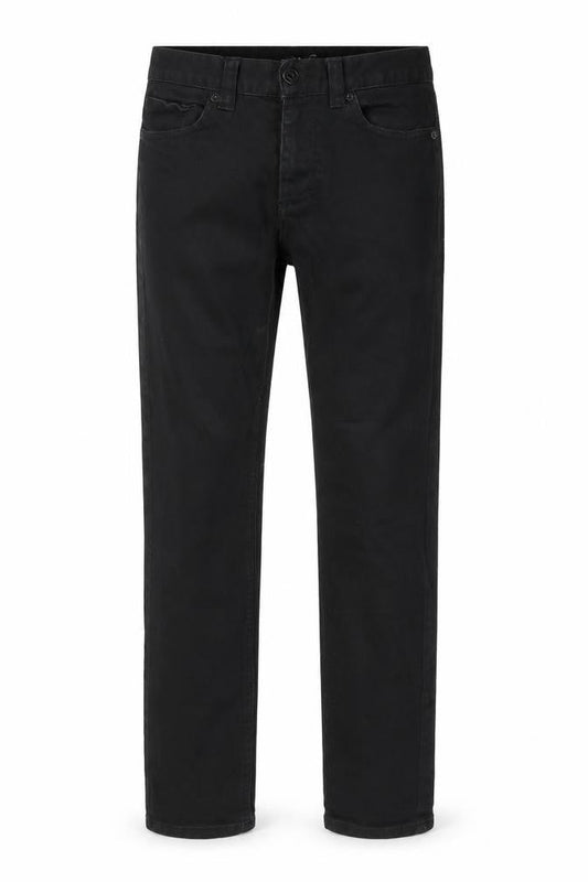 Denim & Co. Womens Black Cotton Straight Jeans Size 26 in L30 in Regular Button