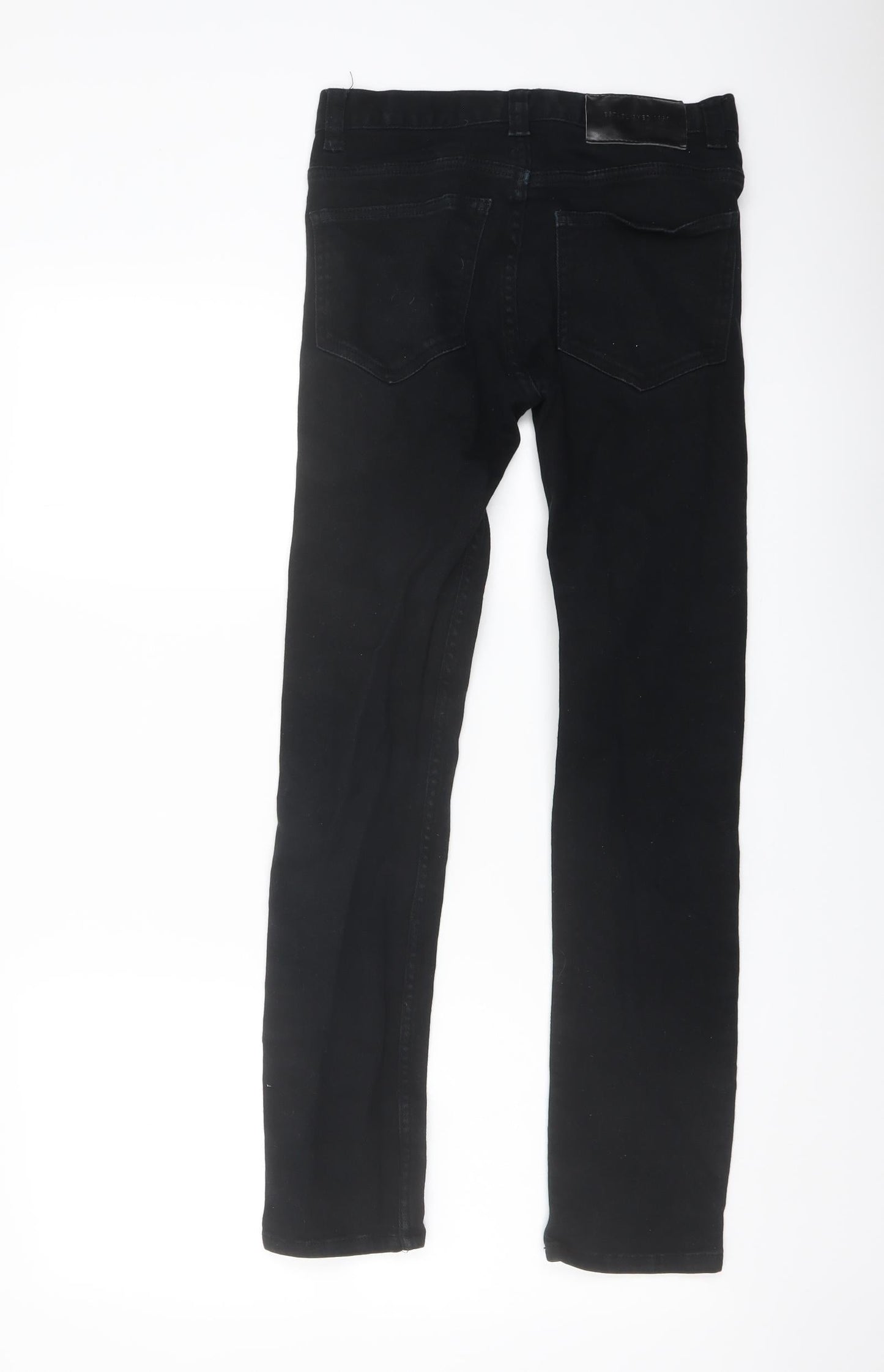 Denim & Co. Mens Black Cotton Straight Jeans Size 26 in L30 in Regular Button
