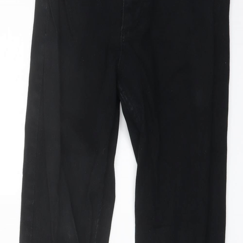 Denim & Co. Mens Black Cotton Straight Jeans Size 26 in L30 in Regular Button