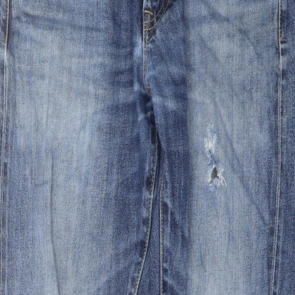 Uniqlo Mens Blue Cotton Straight Jeans Size 29 in L34 in Regular Button