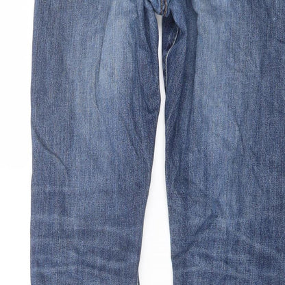 Uniqlo Mens Blue Cotton Straight Jeans Size 29 in L34 in Regular Button