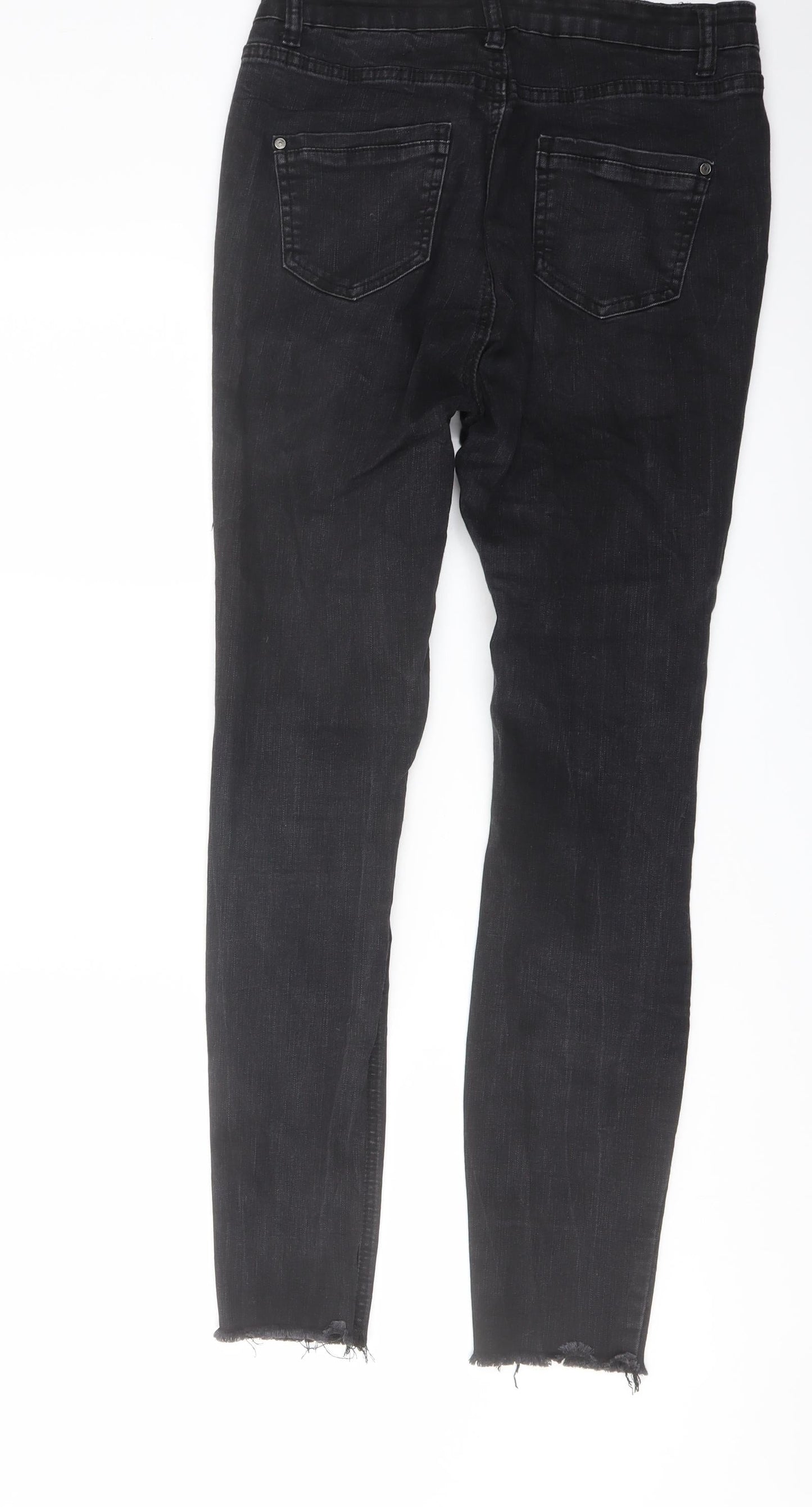 Missguided Womens Black Cotton Skinny Jeans Size 12 L29 in Regular Button