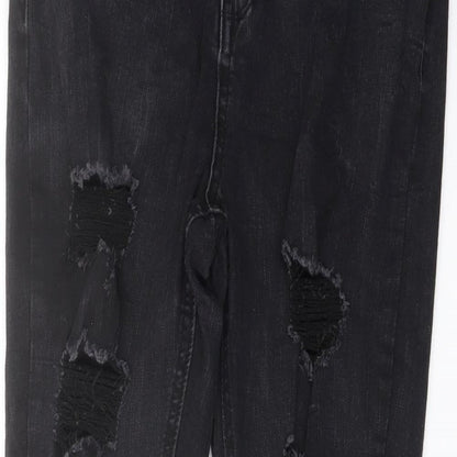 Missguided Womens Black Cotton Skinny Jeans Size 12 L29 in Regular Button