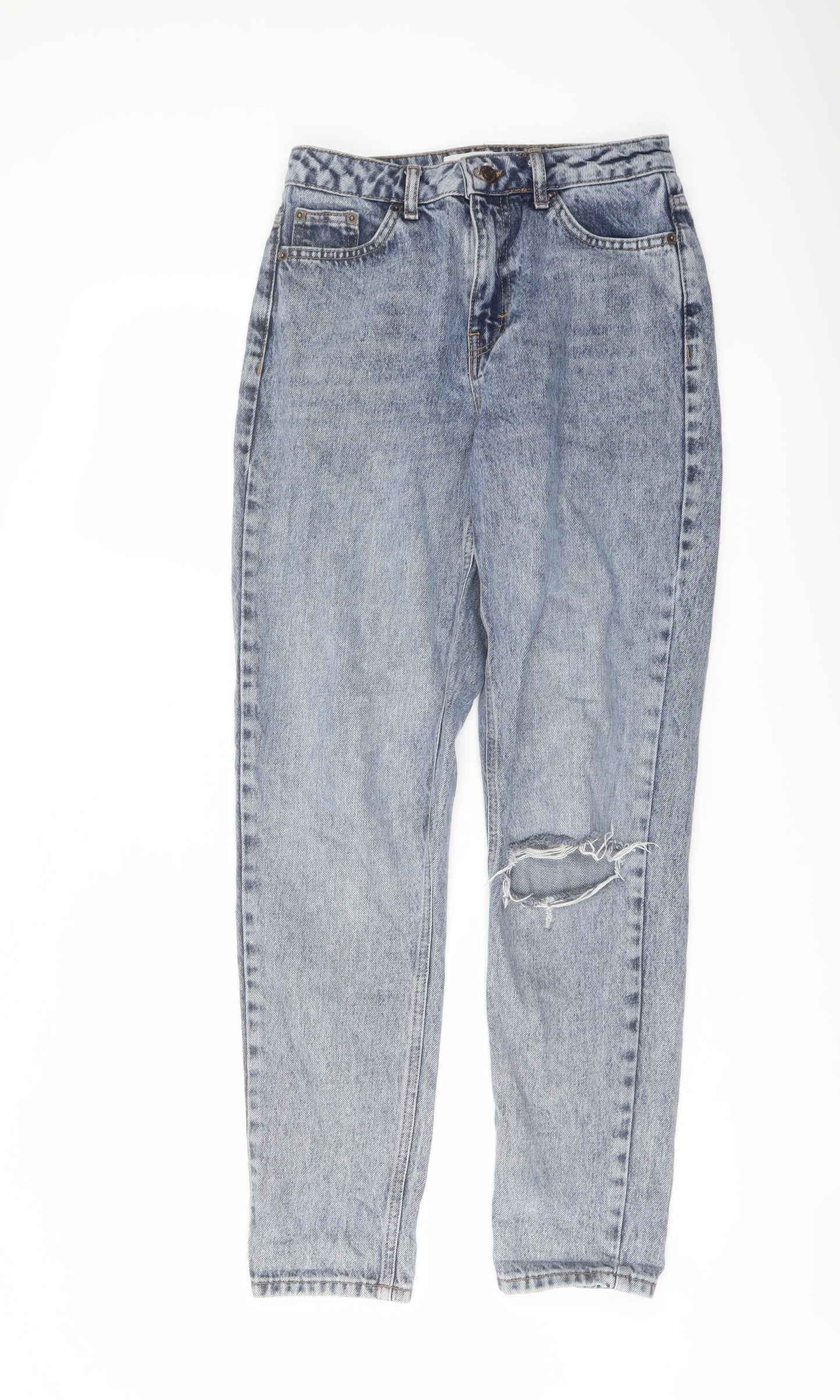 Topshop Womens Blue Cotton Mom Jeans Size 26 in L29 in Regular Button