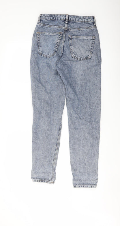 Topshop Womens Blue Cotton Mom Jeans Size 26 in L29 in Regular Button