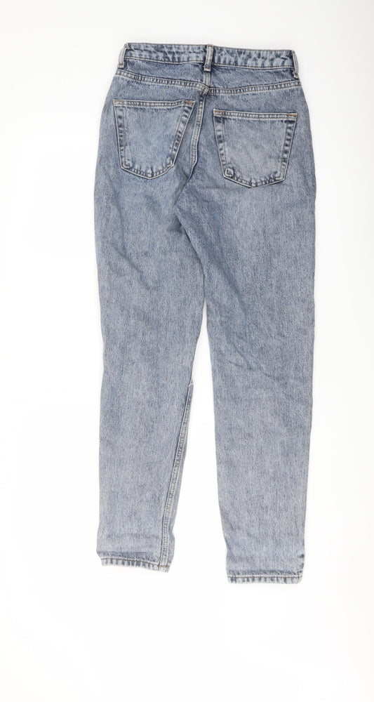Topshop Womens Blue Cotton Mom Jeans Size 26 in L29 in Regular Button