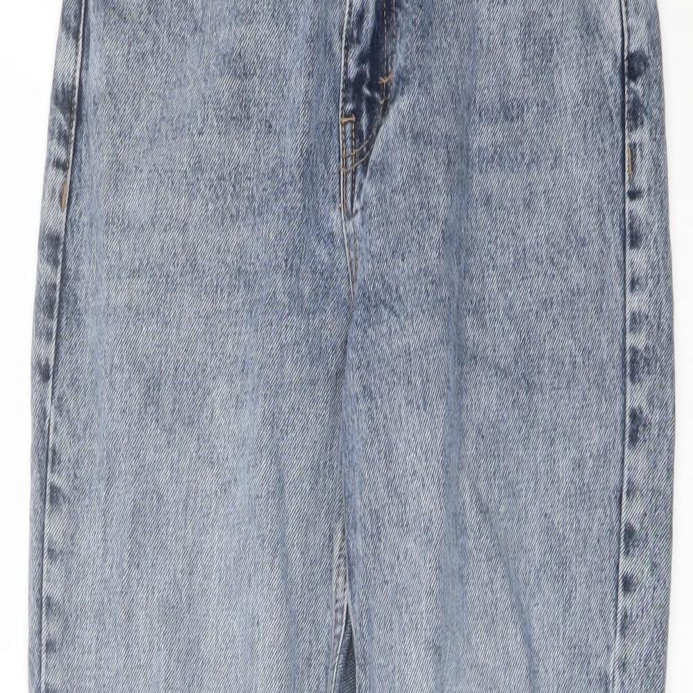 Topshop Womens Blue Cotton Mom Jeans Size 26 in L29 in Regular Button