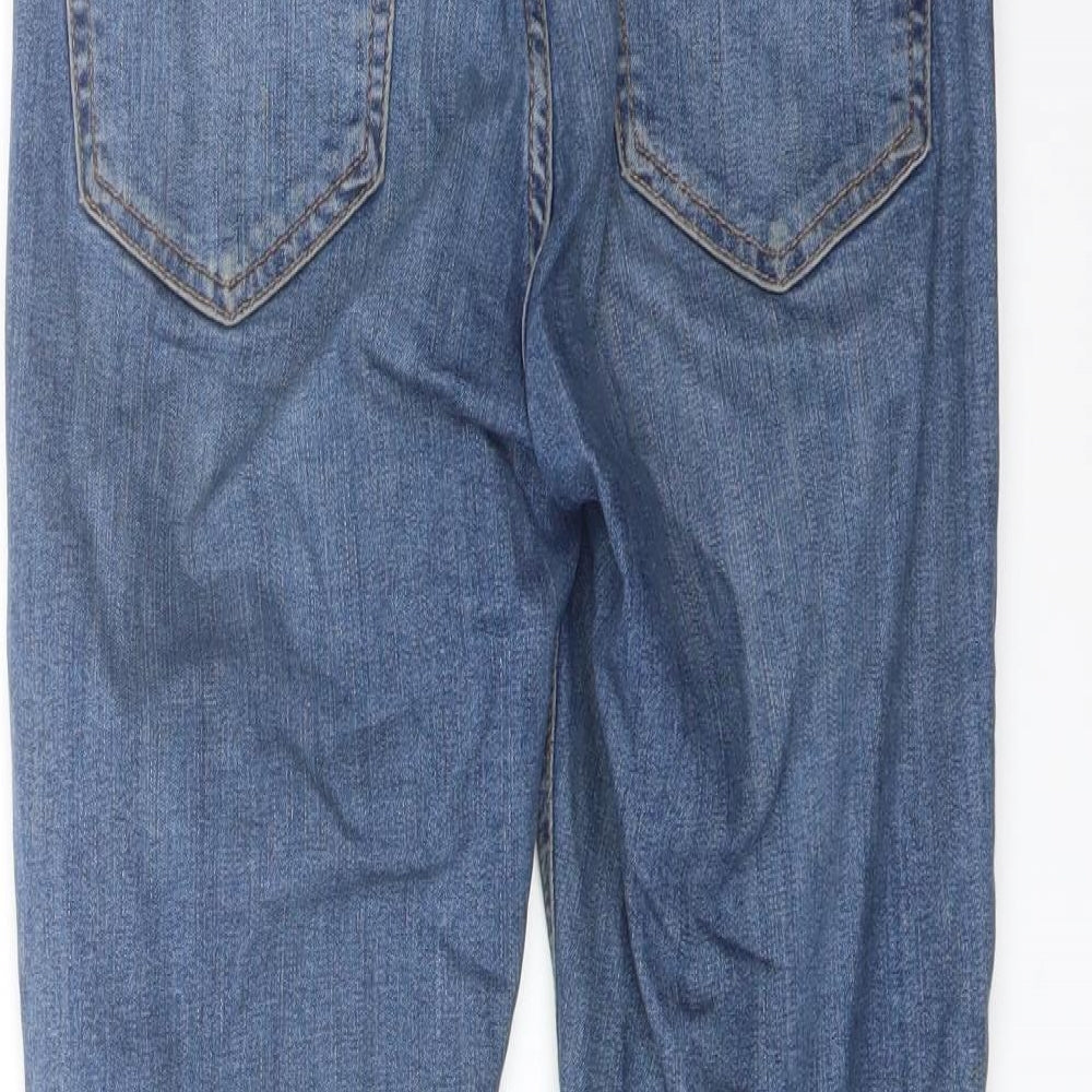 Topshop Womens Blue Cotton Skinny Jeans Size 28 in L25 in Regular Button
