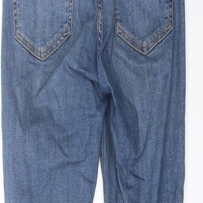 Topshop Womens Blue Cotton Skinny Jeans Size 28 in L25 in Regular Button