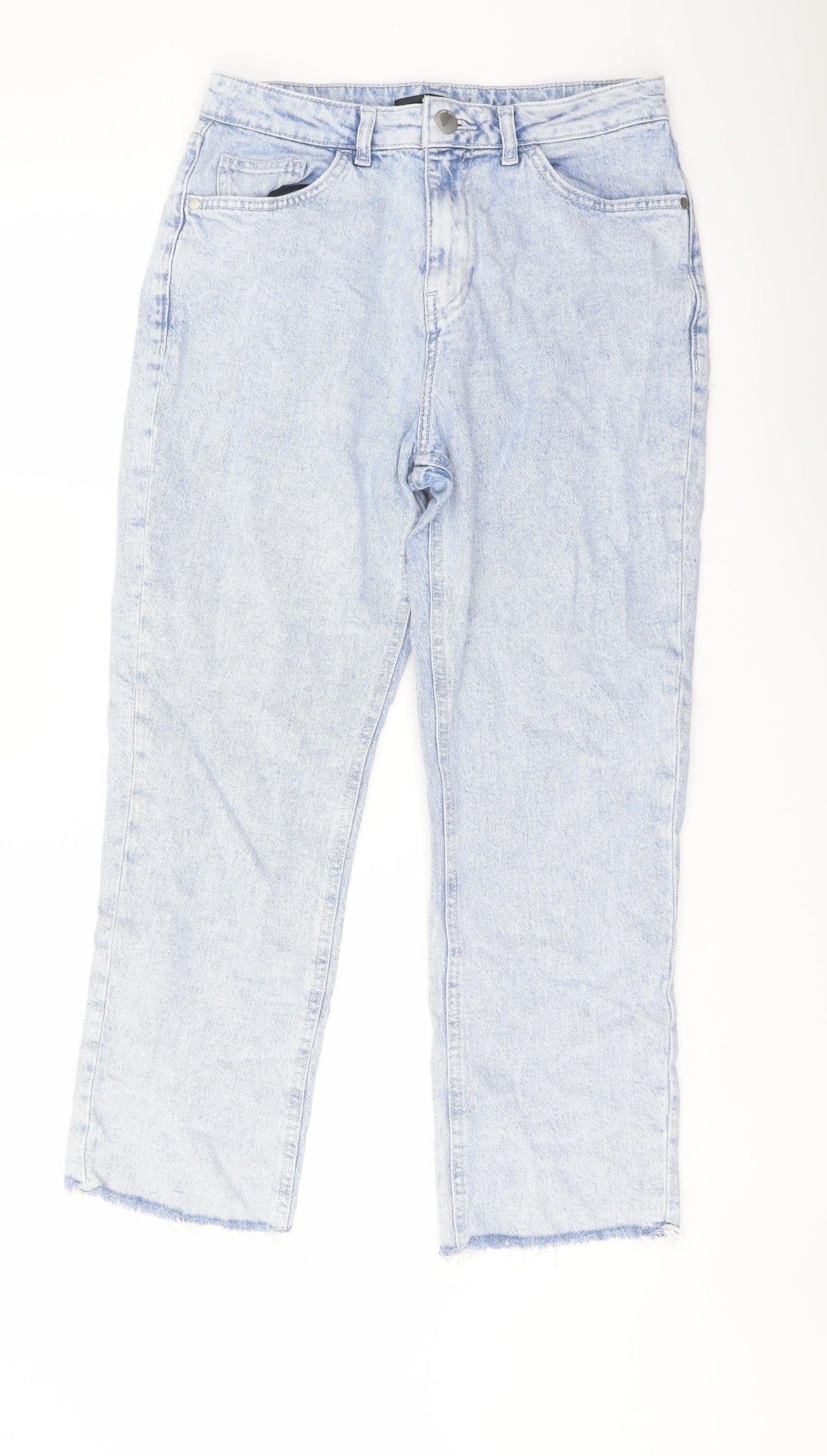 George Womens Blue Cotton Straight Jeans Size 10 L25 in Regular Button