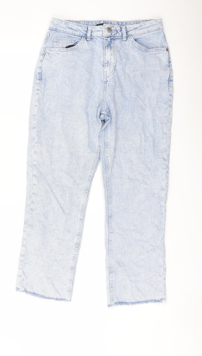 George Womens Blue Cotton Straight Jeans Size 10 L25 in Regular Button