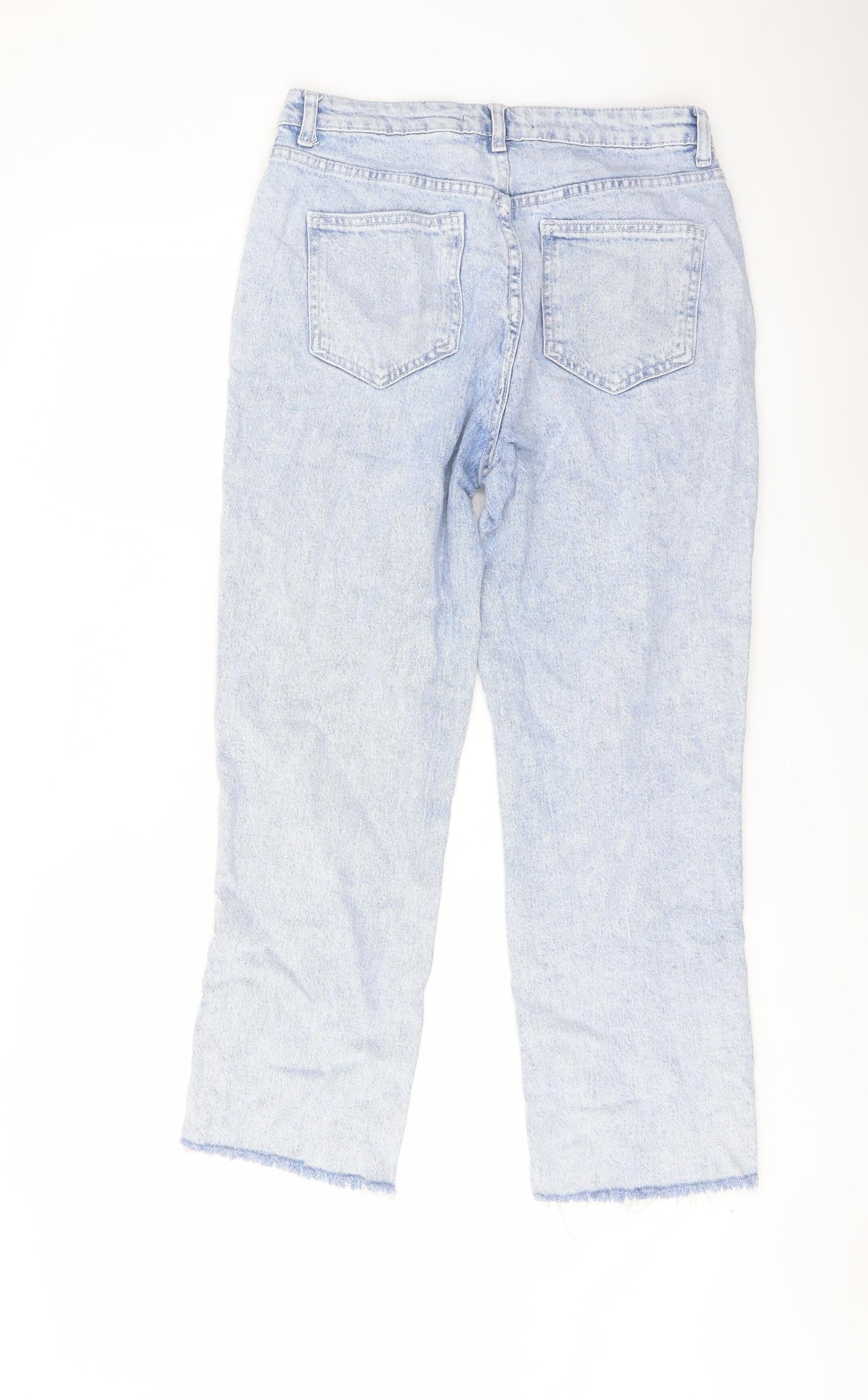 George Womens Blue Cotton Straight Jeans Size 10 L25 in Regular Button