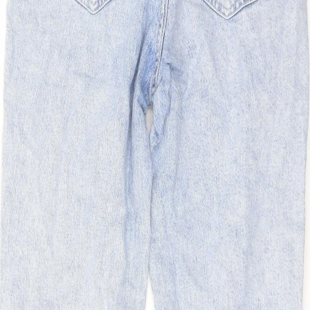 George Womens Blue Cotton Straight Jeans Size 10 L25 in Regular Button