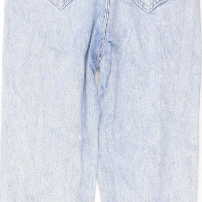George Womens Blue Cotton Straight Jeans Size 10 L25 in Regular Button