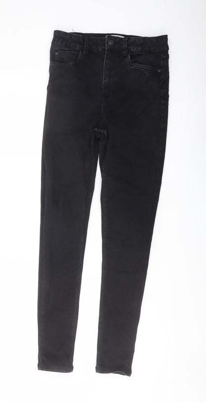New Look Womens Black Cotton Skinny Jeans Size 10 L27 in Regular Button