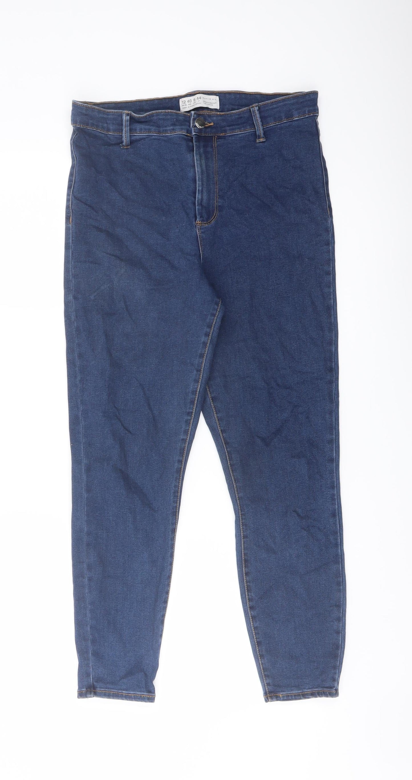 Denim & Co. Womens Blue Cotton Jegging Jeans Size 12 L25 in Regular Button