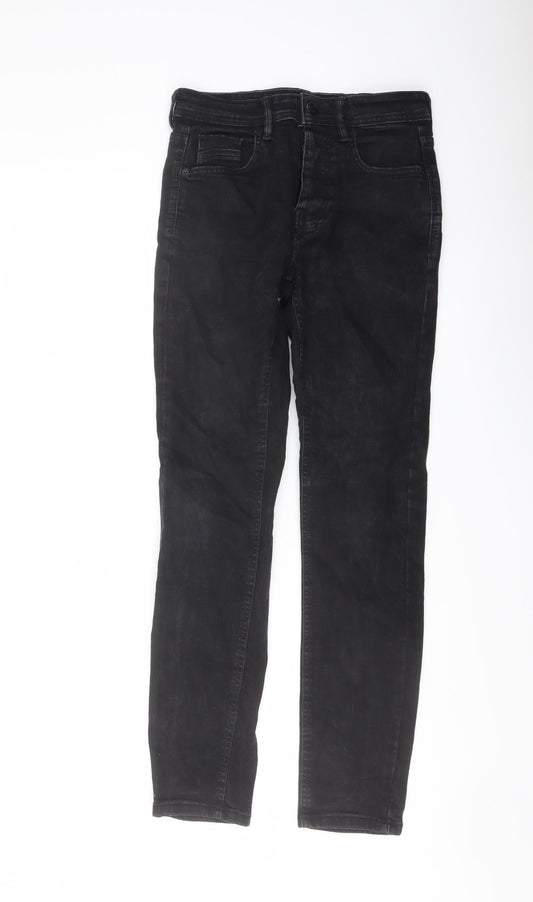 Denim & Co. Mens Black Cotton Straight Jeans Size 32 in L30 in Regular Button