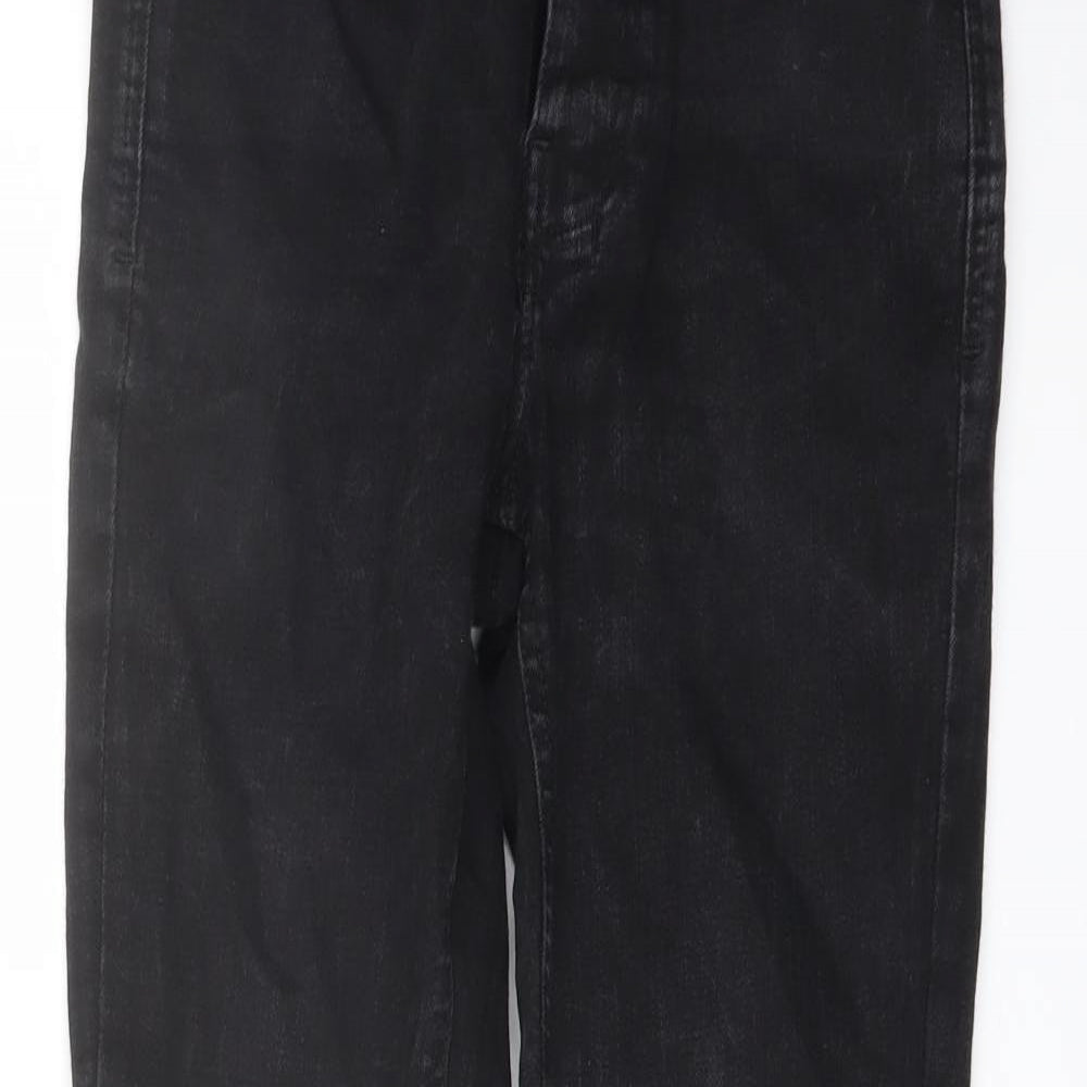 Denim & Co. Mens Black Cotton Straight Jeans Size 32 in L30 in Regular Button