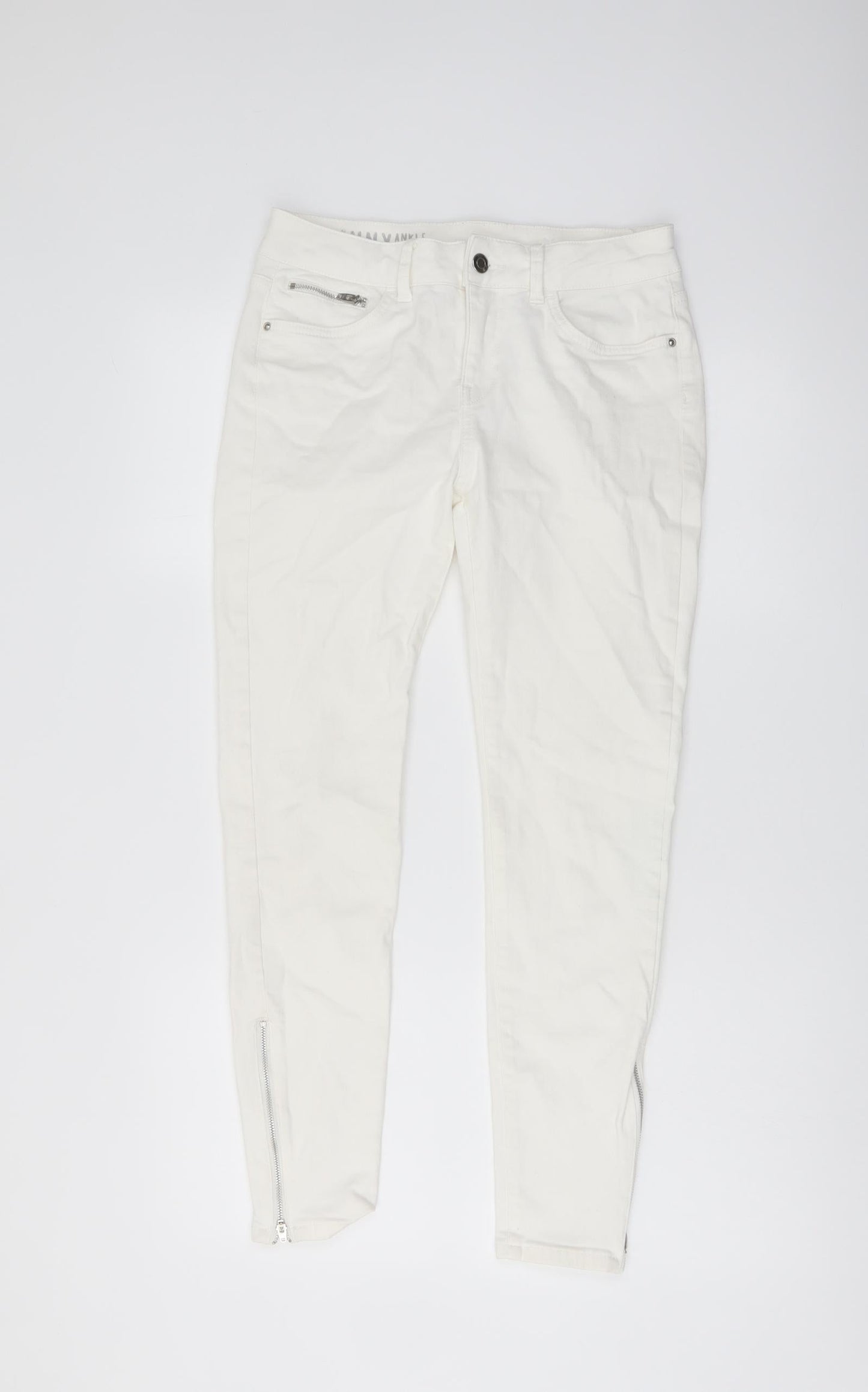 Womens UK Size 10 Marks and Spencer Regular Fit Skinny Ivory Jeans