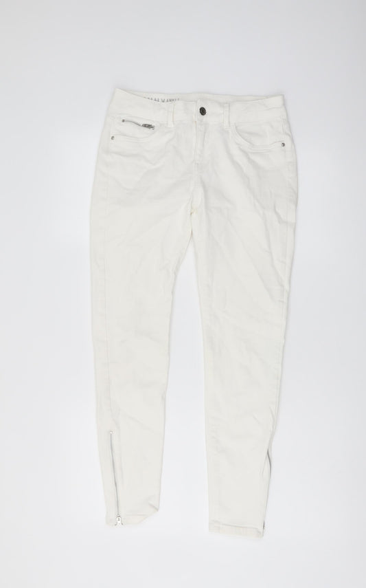 Womens UK Size 10 Marks and Spencer Regular Fit Skinny Ivory Jeans