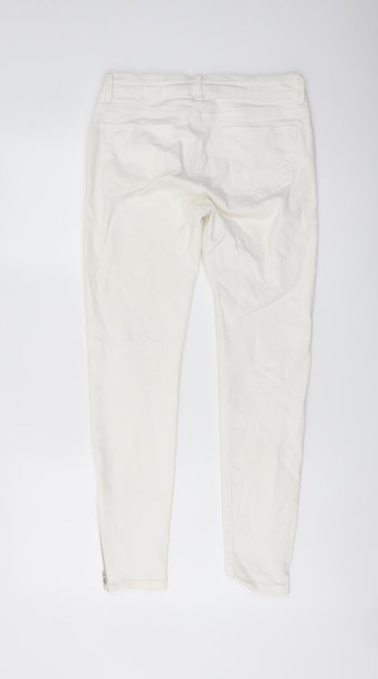Womens UK Size 10 Marks and Spencer Regular Fit Skinny Ivory Jeans