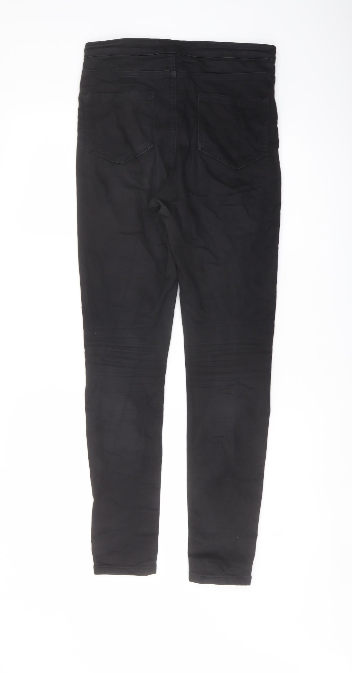 Denim & Co. Womens Black Cotton Jegging Jeans Size 12 L29 in Regular Button