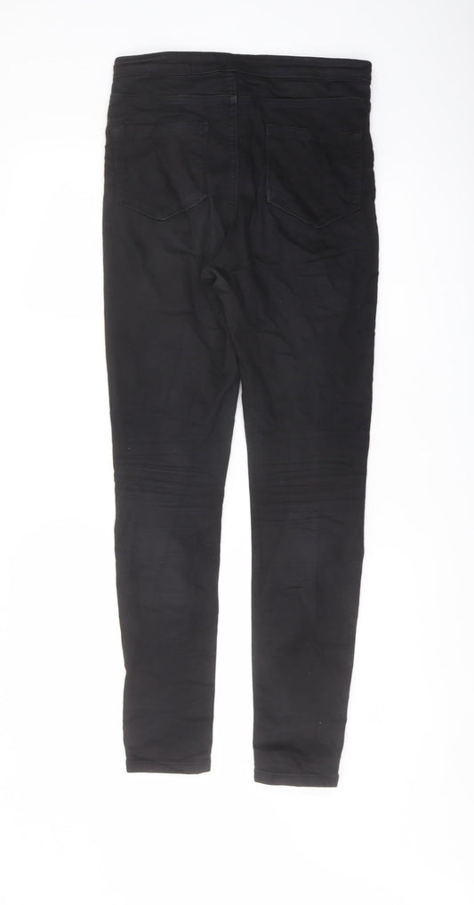 Denim & Co. Womens Black Cotton Jegging Jeans Size 12 L29 in Regular Button