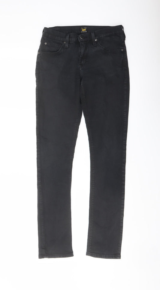 Lee Womens Black Cotton Jegging Jeans Size 26 in L29 in Regular Button