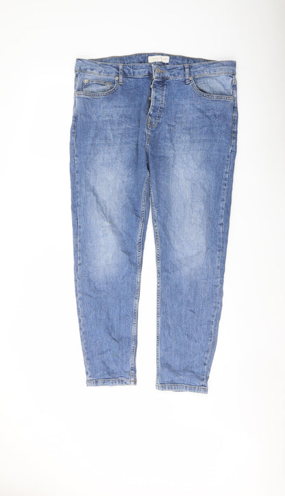 Mens UK Size 36 in Topman Regular Fit Skinny Blue Jeans