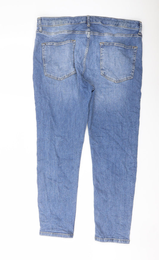 Mens UK Size 36 in Topman Regular Fit Skinny Blue Jeans